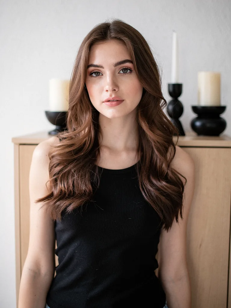 Long Wavy Layers with Rich Chestnut Brown Tone